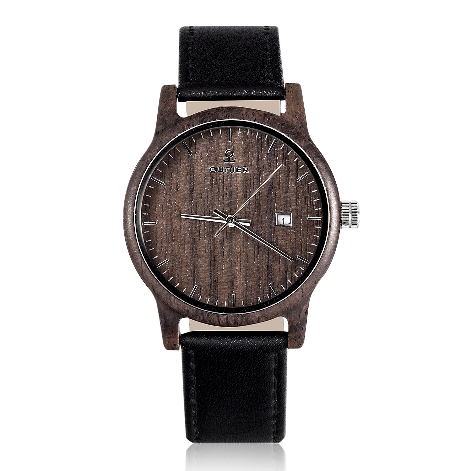 Black sandalwood case watch with le