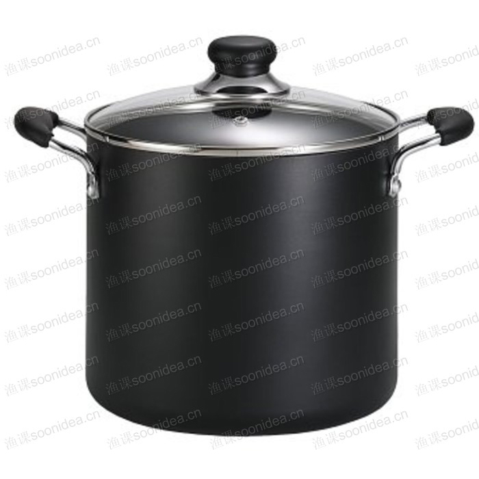 T-fal Pot, Stock Pot, Nonstick Pot, 8 Quart, Charcoal