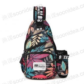 Chest Sling Bag Outdoor Hiking Backpack Waterproof Crossbody Daypack with USB Charing Port and Earphone Hole